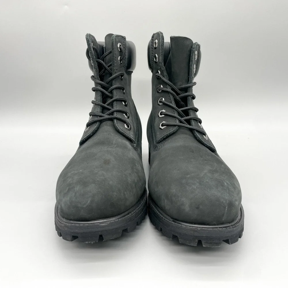 Timberland 6 Inch Classic Waterproof Boots Black Nubuck Mens 13M Work Rugged USA